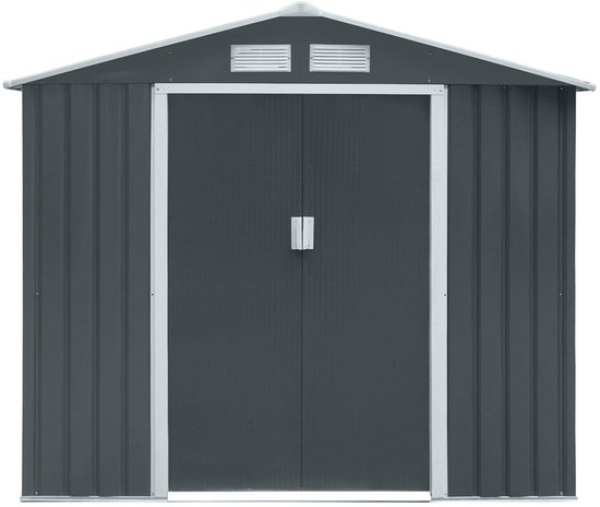 Hattoro S100 Tuinhuis - 213x117x185cm 3,6m³ Zadeldak - Donkergrijs Anthraciet