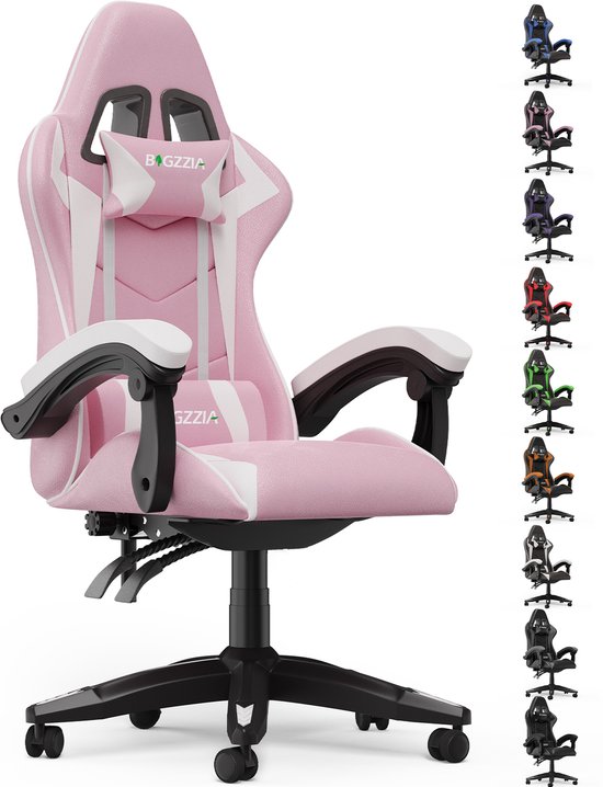 Bigzzia Gamingstoel Ergonomisch Poederwit met Lendenkussen - Bigzzia - €82,99