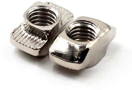 HXJDAM 40 stuks sleufmoeren M4 sleuf 8 met centreerkogel, T-groefmoeren 30-serie M4 aluminium profiel 30 x 30 koolstofstaal glijmoer met veerkogel