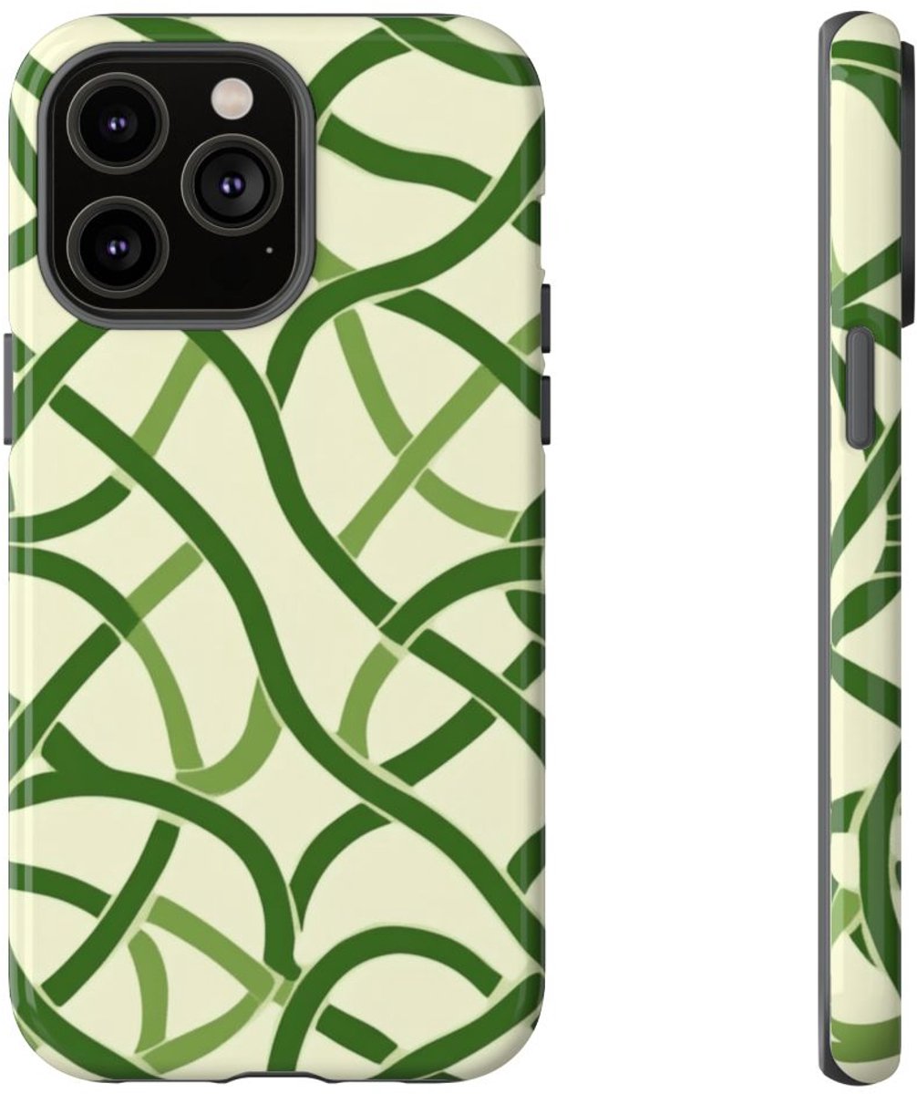 Groen Keltisch Knoopmotief – Telefoonhoesje Geschikt voor iPhone 14 Pro Max