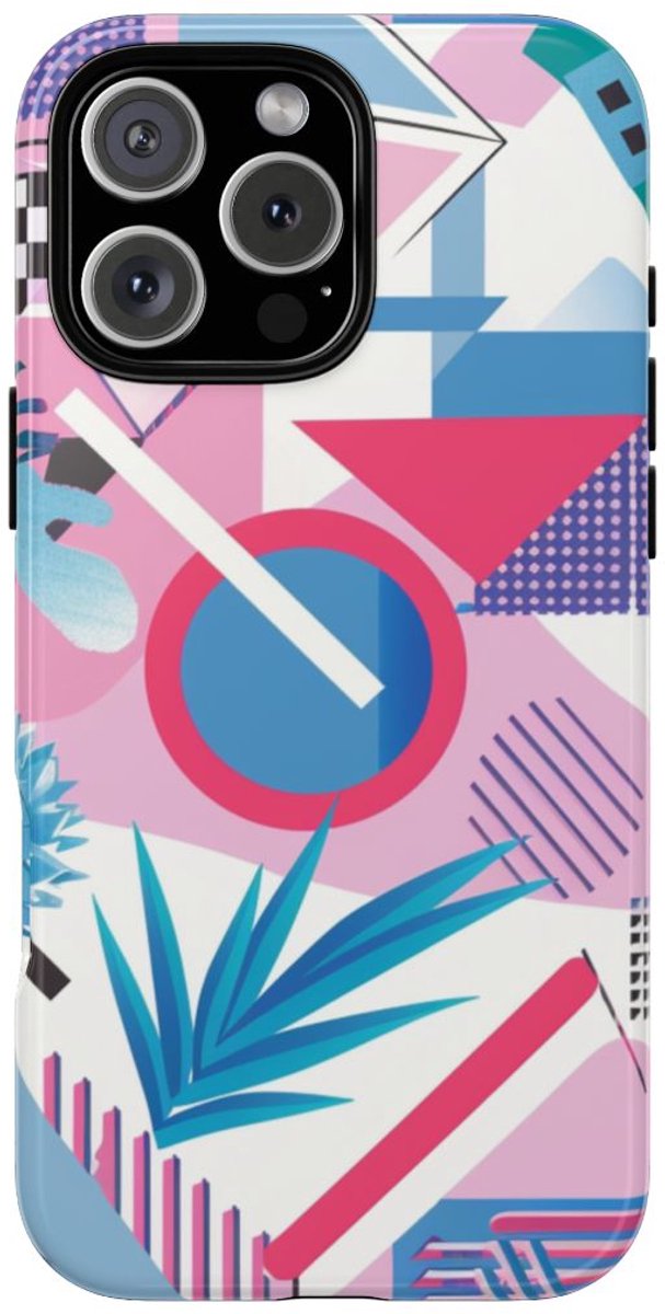 Kleurrijk Geometrisch Abstract Patroon – Telefoonhoesje Geschikt voor iPhone 16 Pro Max