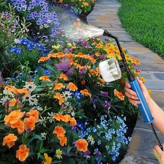 Duster - Bestuiver - Fruitbloeiende bestuivingstool - Tuinstofzuiger Poeder Applicator - Draagbaar - Plantenstofzuiger - Diatomeeënaarde Sproeier met Push-Pull Luchtpomp - Geschikt voor binnen- en buitenkassen - Blauw van Merkloos	 — afbeelding 3