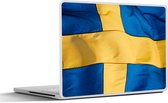 Sticker pour ordinateur portable - 15,6 pouces - Gros plan du drapeau de la Suède