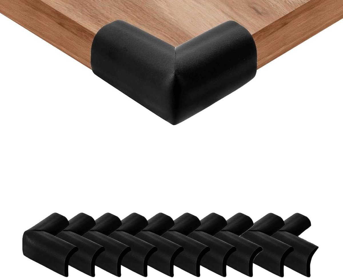 Image of 10-pack hoekbeschermers voor tafels - Bescherming voor kindertafels - Hoekbeschermers voor babytafels - Beschermers voor babyhoeken - Hoekbeschermers voor babytafels, meubelhoeken, bedhoeken, muurhoeken en boeken (zwart)
