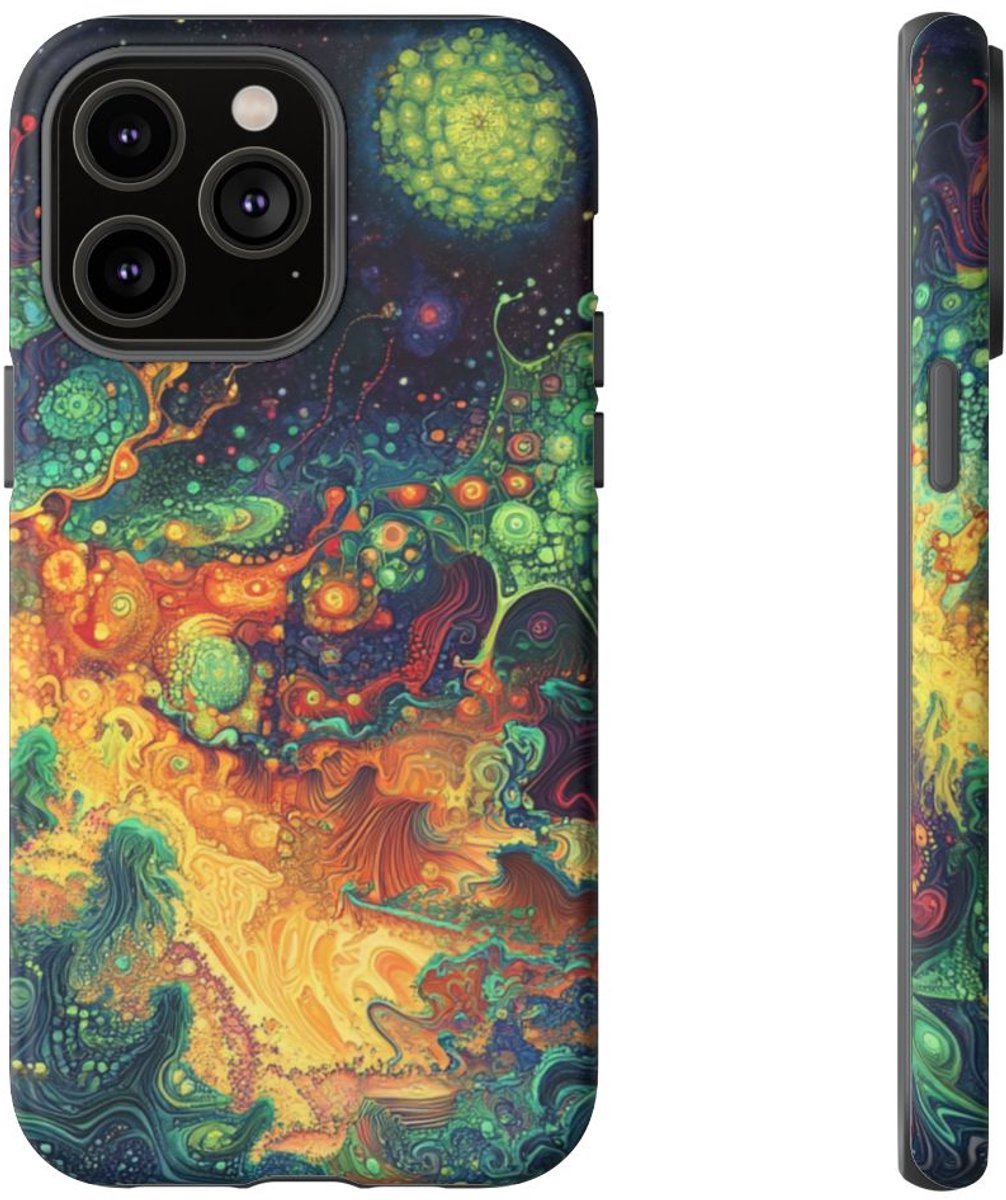 Kleurrijk Abstract Fractaalpatroon – Telefoonhoesje Geschikt voor iPhone 14 Pro Max