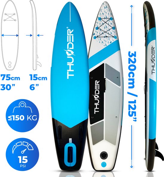 THUNDER MARIS SUP Board - Opblaasbaar - 320 cm - Complete Set