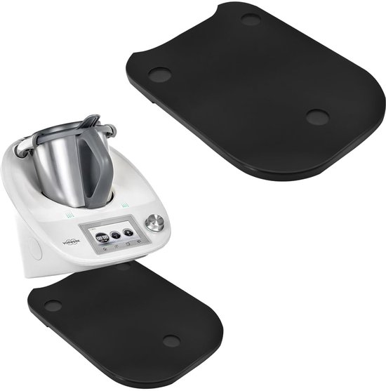 Dubbele Eiken Houten Plaat Met Wielen Voor Thermomix Tm7 Gelakt