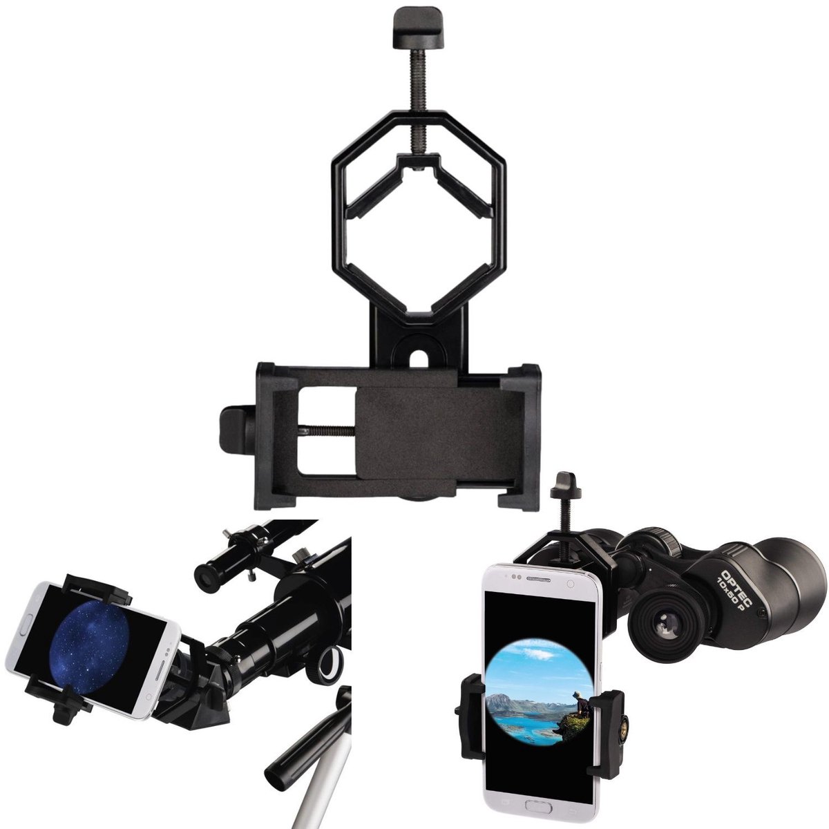 Hama Smartphonehouder voor spotterkijker/verrekijker/telescoop met Ø 2,5 - 4,8cm