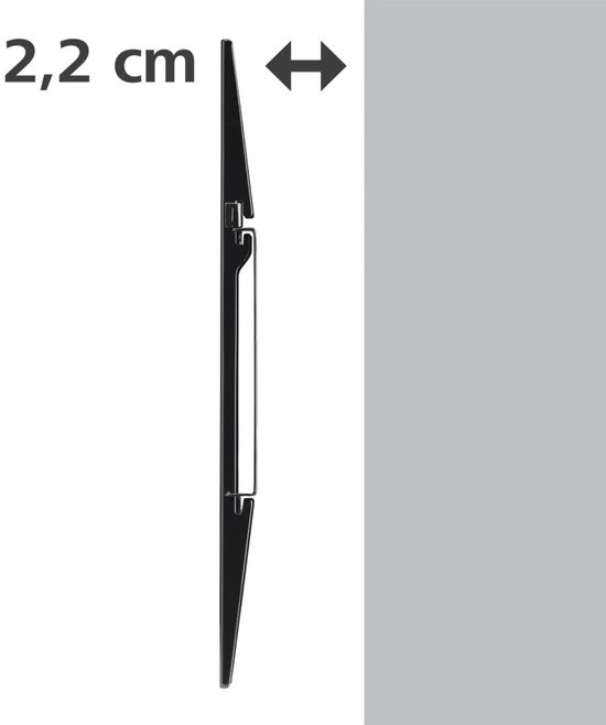 Illustratie toont de afstand van 2,2 cm van de TV-muurbeugel tot de muur.
