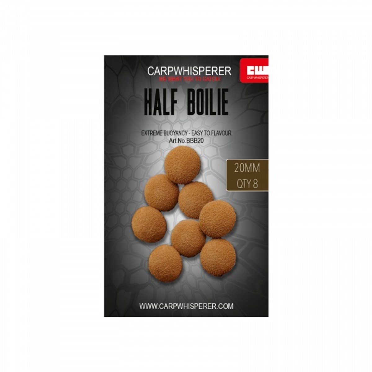 Carp Whisperer - Half Boilie - Diameter: 15mm - Kleur: Bruin
