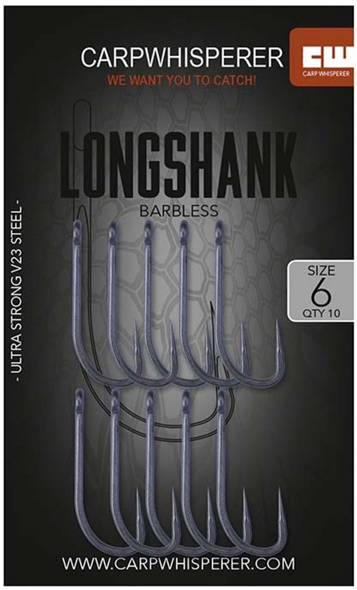 Carp Whisperer - Longshank Haak - 10 stuks - Haak Maat: 8 - Micro Barb van Merkloos — afbeelding 3