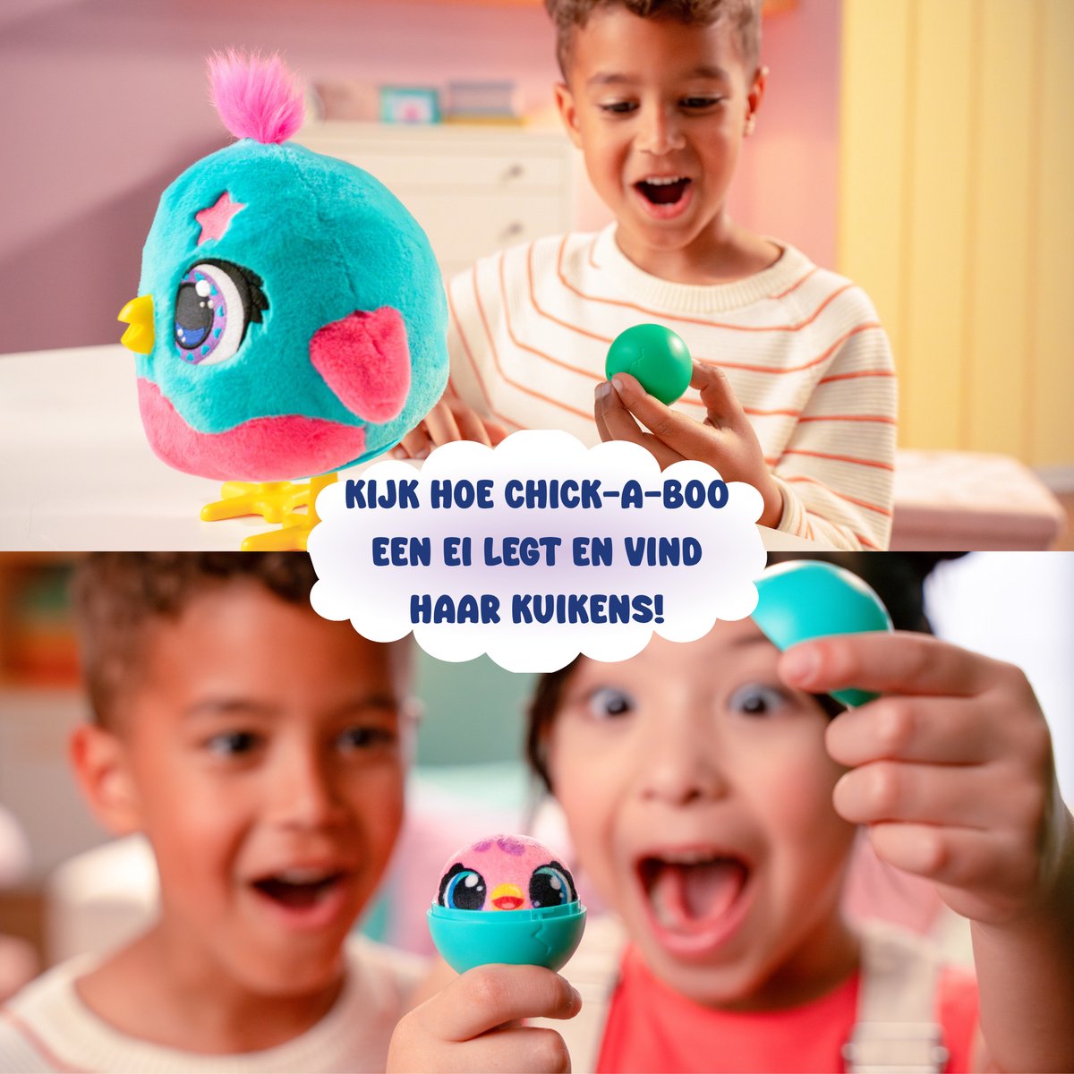 Jumbo - Funtasy Family - Chick-a-boo - Vanaf 3 jaar - Interactieve knuffel - Speelgoed met geluid - Zingt, danst en legt kuikens — afbeelding 15