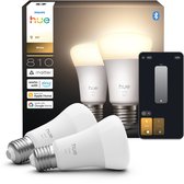 Ampoule LED connectée Philips Hue A60, lumière Wit chaude, culot E27 , lot de 2
