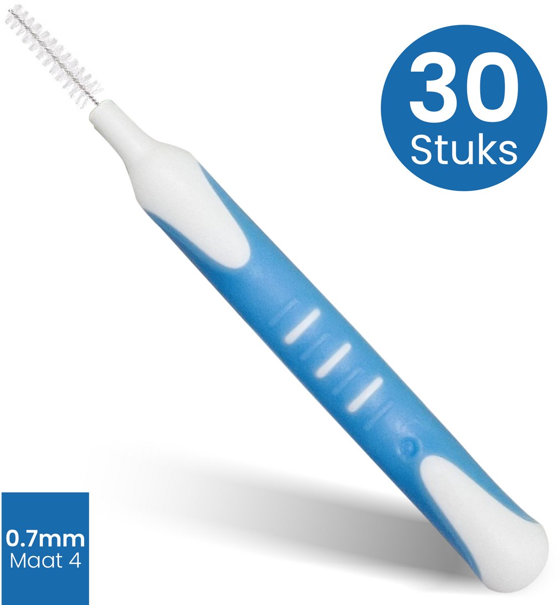 DEN-T PRO Interdentale Ragers - 30 stuks - 0.7mm maat 4 blauw - Tandenragers – Antislip Handgreep – Mondhygiëne & Tandverzorging