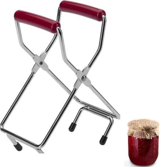 Wecktang - Hittebestendig - 1 stuk - Zilver/Rood - Staal/Kunststof - 19 x 8,1 x 7,7 cm