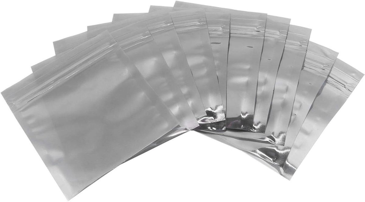 Allecto Plus - Antistatische opslag zakken 100 stuks - ESD zakken voor elektronische componenten - 8x9 cm - Met ritssluiting