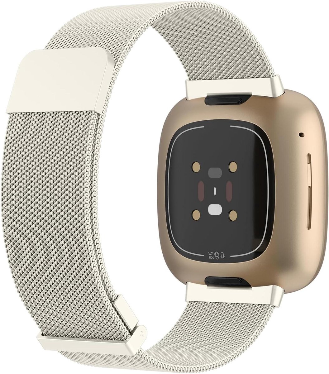 Allecto Plus - Metalen Reserveband voor Fitbit Sense - Dames en Heren - Roestvrij Staal