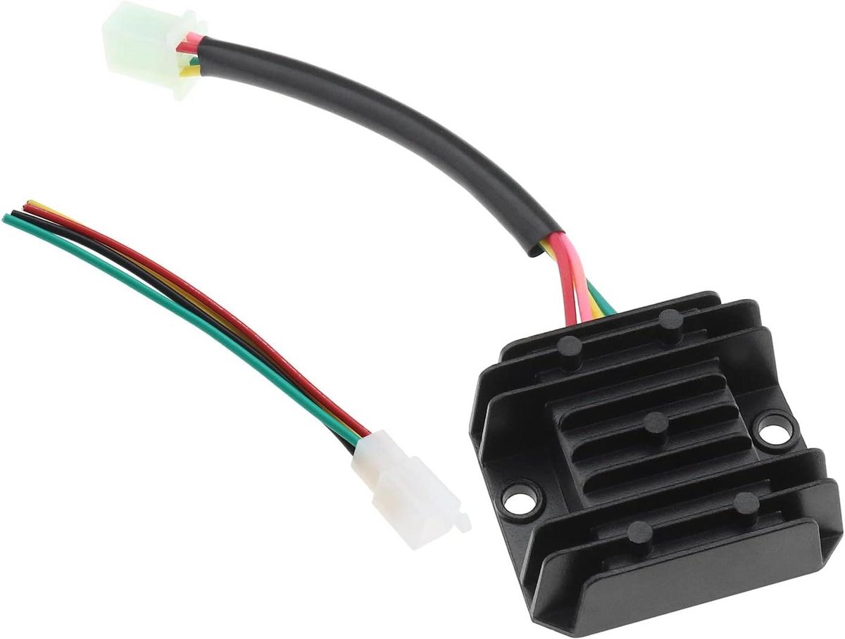 Allecto Plus - Regelaar voor 4 draad 12V spanningsregelaar compatibel met GY6 4-takt motorcross brommers/scooters/crossmotoren.