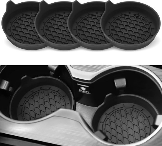 Allecto - Onderzetters voor in de auto - Antislip - Silicone