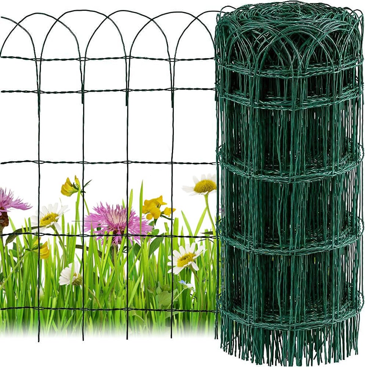 Ibenzoa® Tuinomheining met decoratief vlechtwerk en PVC-coating voor tuin en terras