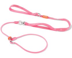 Slip Lead Leash with Collar 1.5m (Pink) - 360° Swivel Anti Tangle / Heavy Duty - No Pull Walking / 2 Handles / Large Medium Small Dogs / Training Hondenriem / Slipriem / Trainingslijn / Sliplijn / Slip Leiband