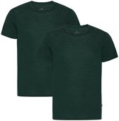 T-shirt DANISH ENDURANCE 100 % laine mérinos - Sous-vêtement léger et anti-odeurs - Col rond - Homme - Vert foncé - Lot de 2 - Taille XXL