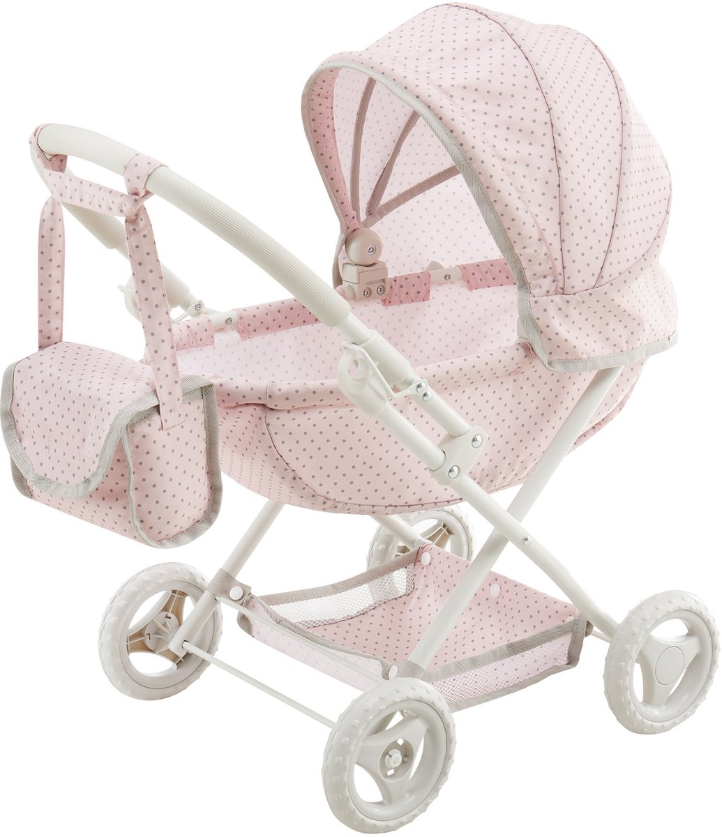 Teamson Kids Babypop Kinderwagen - Polka Dot Prinses in Roze