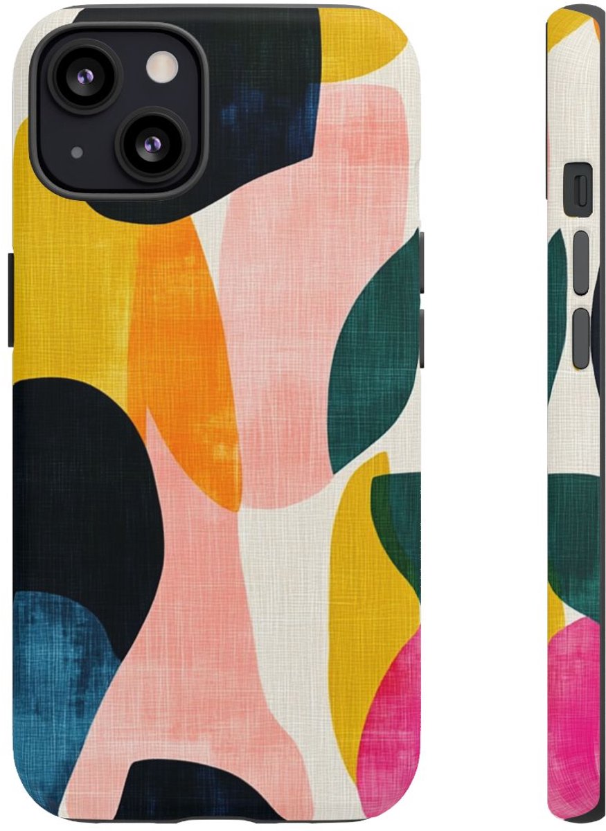Abstracte Kleurrijke Vormenpatroon – Telefoonhoesje Geschikt voor iPhone 13