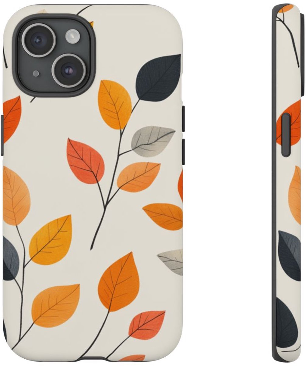 Herfstbladeren Patroon – Telefoonhoesje Geschikt voor iPhone 15