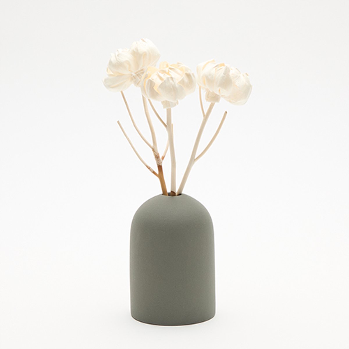 Anoq Fidji Kaki: handgemaakte elegante keramische diffuser met Sola bloemen om kado te geven