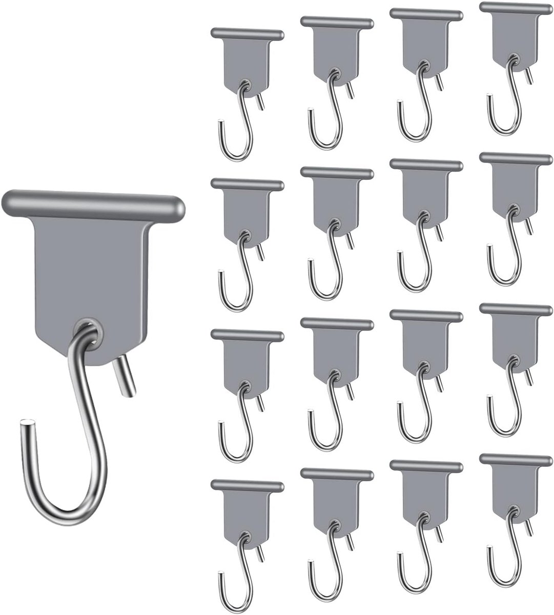 luifelhaken, 16 stuks RV luifel accessoire hangers, camping luifel haak, leidingrail accessoires voor camper, caravan, kerstfeest, kampeertent, binnen- en buitendecoratie