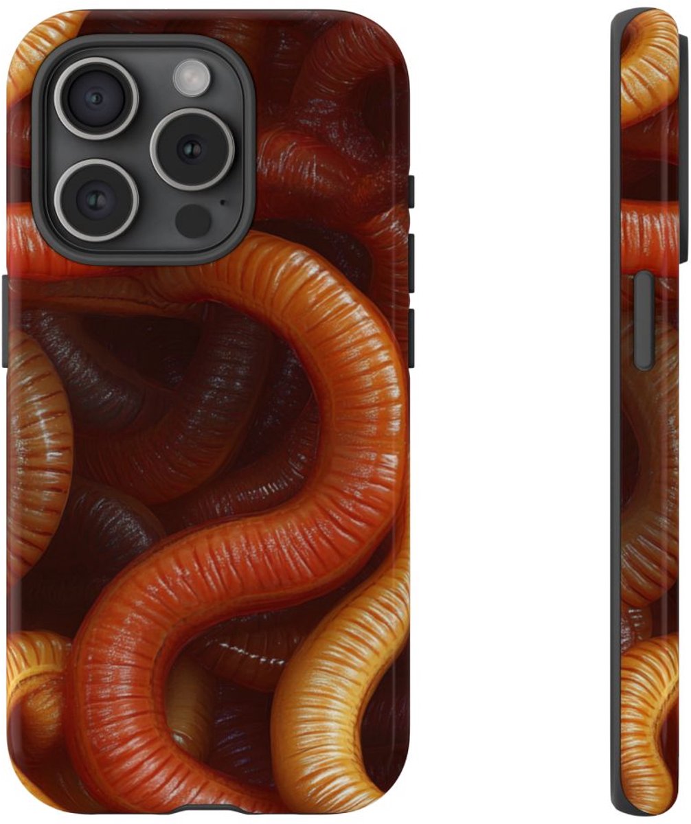 Gedetailleerd Aardwormenpatroon – Telefoonhoesje Geschikt voor iPhone 15 Pro