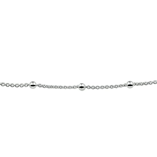 GLAMS - Bracelet Maille Forçat Et Billes 3,0 mm - Argent