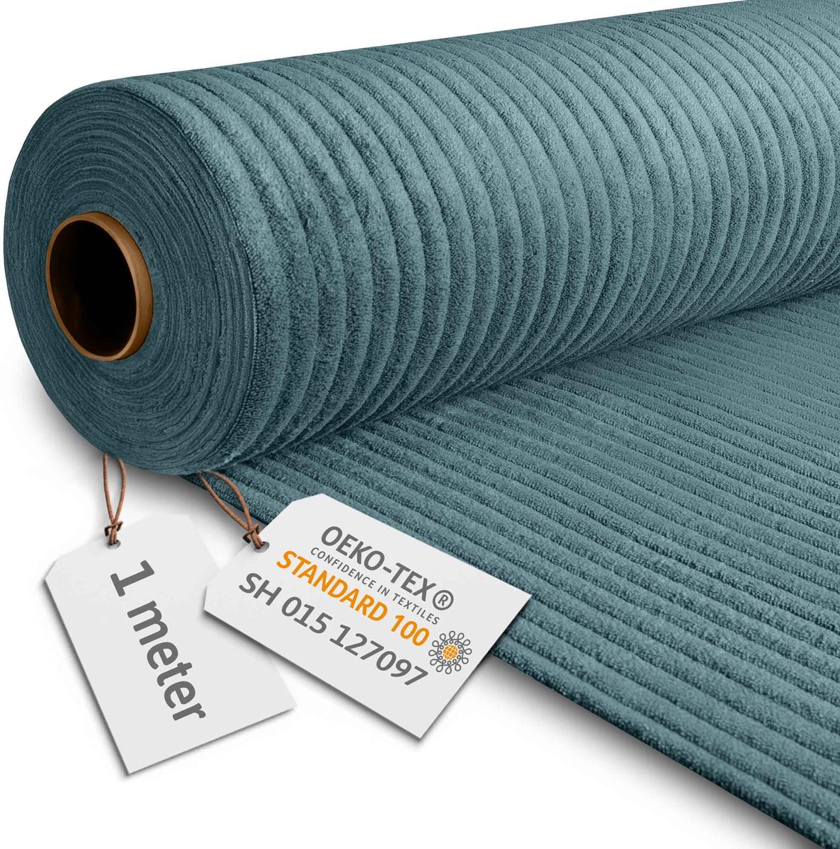 DreamRoots Corduroy Stof per Meter Gewicht 380 g/m2 - Meubelstof Corduroy per Meter 140 cm breed - Meubelstof per Meter - Brede Corduroy per Meter Ocean Depths 1M