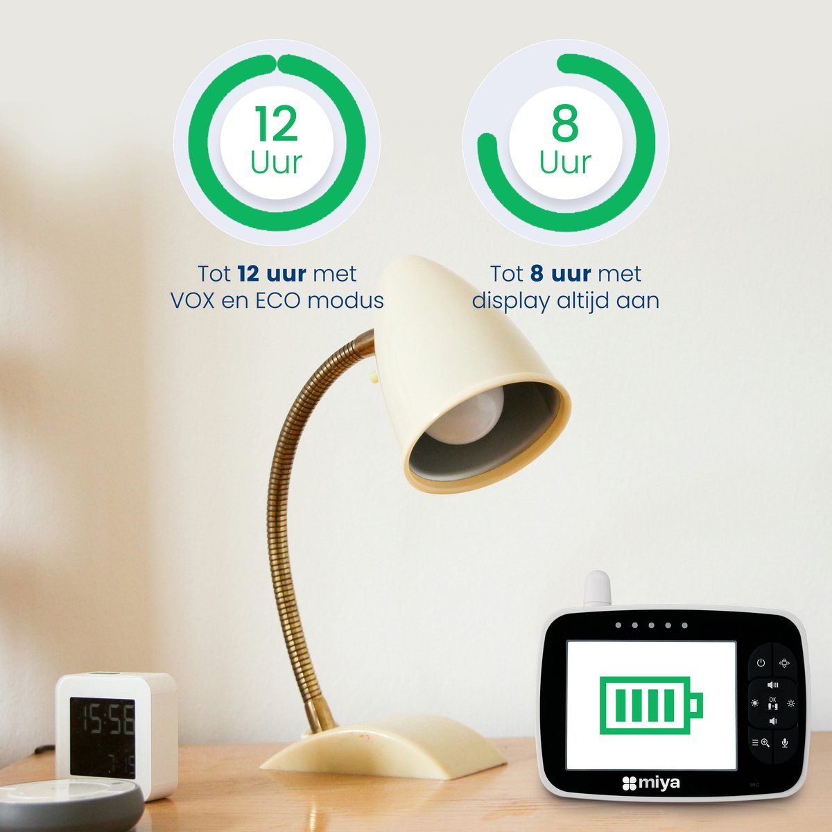 Miya M35 Babyfoon - Babyfoon met camera - Op afstand bestuurbaar - Video & Audio - Baby monitor – foto 4
