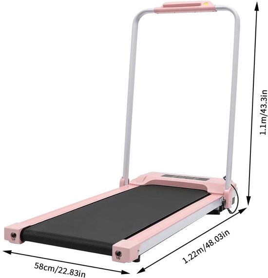 Loopband Inklapbaar 10 km/h Roze en Zwart - Loopband - €389,95