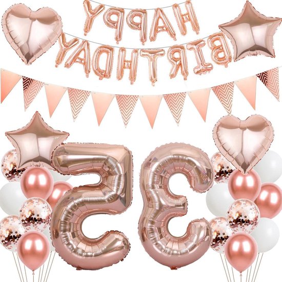 Siumir Ballonnen met cijfers 16, voor de 16e verjaardag, groot, roségoud, folieballonnen met helium, verjaardag, decoratie