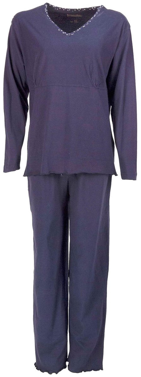 Irresistible Dames Pyjama - Katoen - V Hals - Grijs