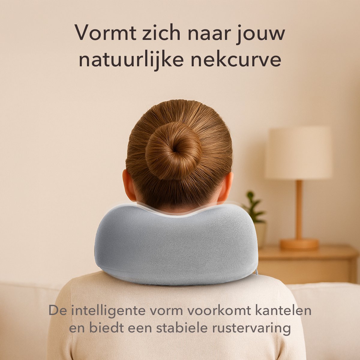 SKYCASES Travel Essentials - Nekkussen Set 3-delig - Ergonomisch Memory Foam Reiskussen met Oogmasker en Oordoppen - Ideaal voor Vliegtuig, Auto en Trein - Compact en Luxe - Lichtgrijs — afbeelding 8