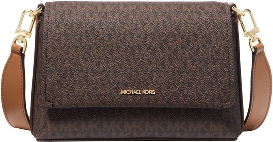 Michael Kors Kleine Crossbodytas / Schoudertas Dames - Nessa - Logo Print - Bruin