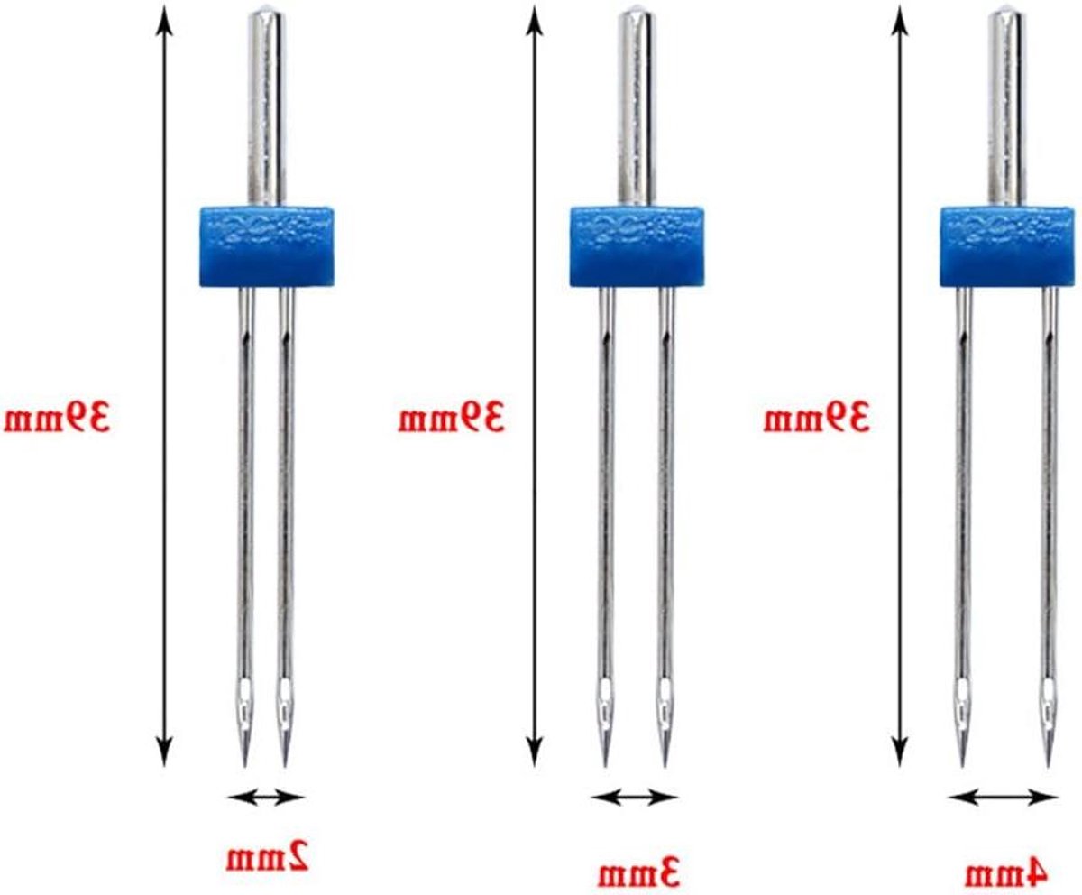 Allecto Plus - Dubbele Naaimachinenaalden 12 Stuks - Tweelingnaalden voor Naaimachine in 3 Maten - 2mm 3mm 4mm