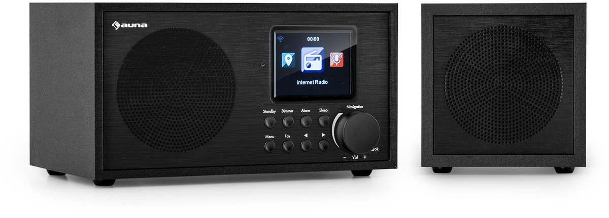 Auna Radio, Oplaadbare DAB-radio, DAB Plus radio met Bluetooth, Radio op batterij met DAB/DAB+/FM, Keukenradio met HCC-display, Wekker, 5 u werking, Radio met netstekker, Klein mini-radio