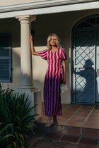 Colourful Rebel - Ava Striped Real Wrap Maxi Dress - Dames - Jurken - L