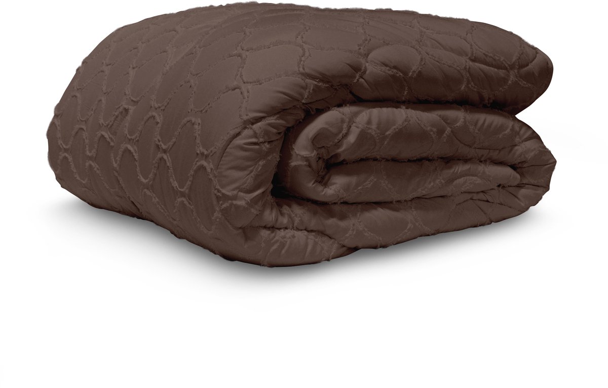 Easy Dekbed Tufted Curve - Bruin - 140x200 cm