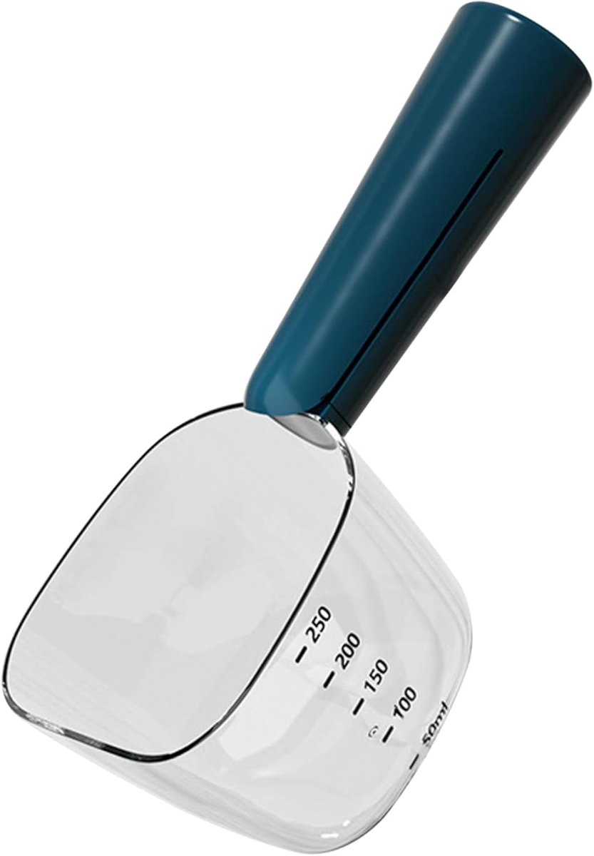 Maatbeker voor hondenvoer met weegschaal, nauwkeurige voerlepel met clip voor hondenvoer, multifunctionele lepel van ABS
