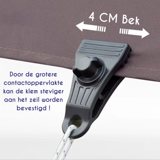 S4D® - Heavy Duty Zeilklemmen - Doekklem - Zeilbinders - 10 STUKS - Extra Breed Voor Een Sterkere Bevestiging van S4D — afbeelding 2