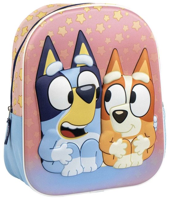 Bluey & Bingo Rugzak Meisjes – 3D Schooltas Kind 31 cm – Sterrenprint