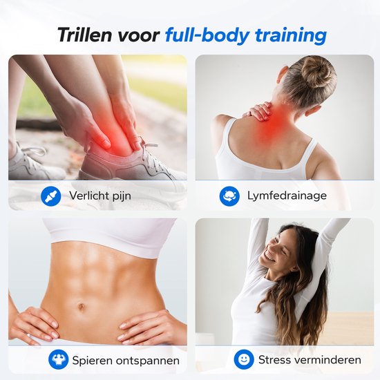 MERACH Krachtige trilplaat voor gewichtsverlies en vorming, 13 mm grote amplitude, 200 kg gewichtscapaciteit, siliconen pedaal, geïntegreerde bluetooth-luidspreker (Grijs