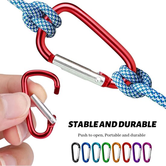 0XBIT 30 stuks mini-karabijnhaken, kleurrijk hart, zaksluiting voor