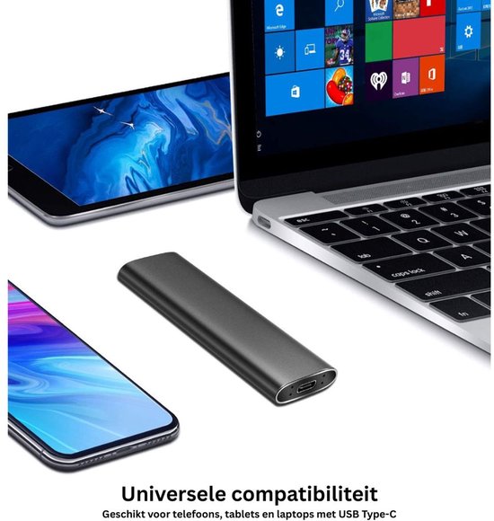 Harde Schijf Extern - Draagbare - 1TB Opslag - Zwart van Merkloos — afbeelding 3